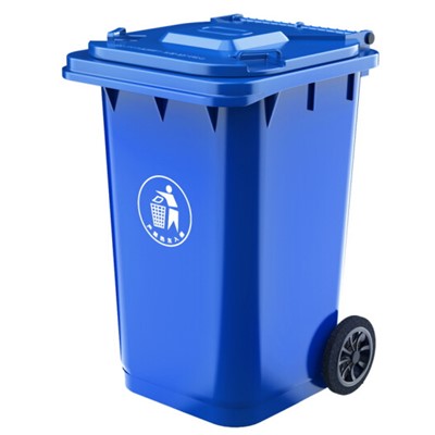 清潔工具 科力邦（Kelibang) 戶(hù)外垃圾桶KB1067 大號(hào)加厚240L商用塑料環(huán)衛(wèi)垃圾桶帶蓋輪 藍(lán)色 